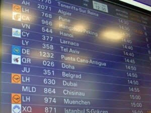 Airport departure sign