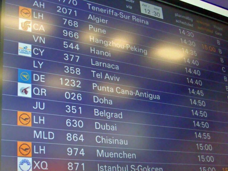 Airport departure sign