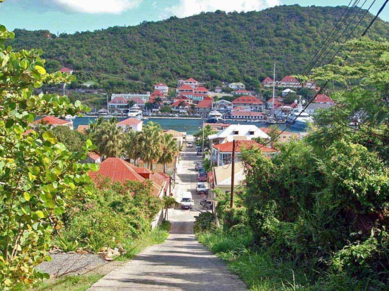 Looking down at Gustavia