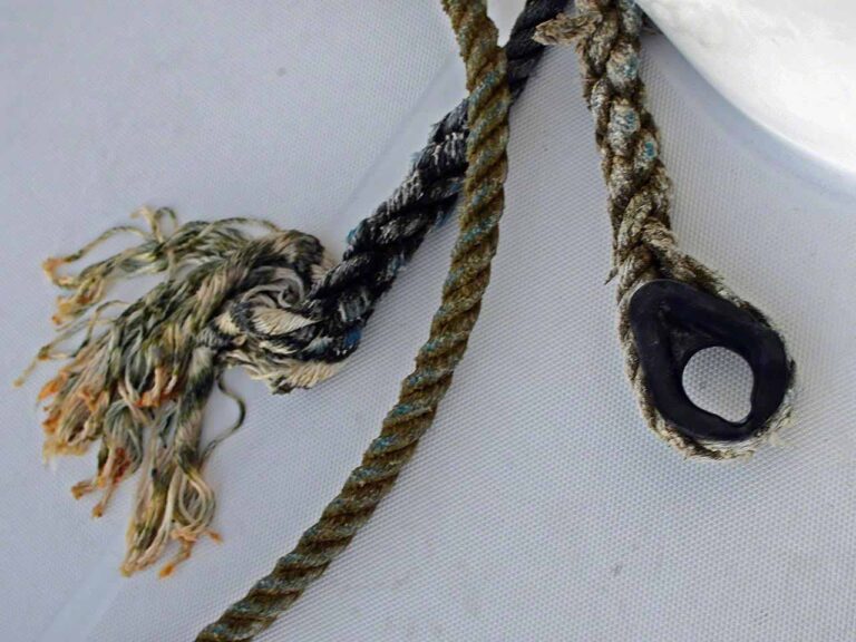 Torn mooring line