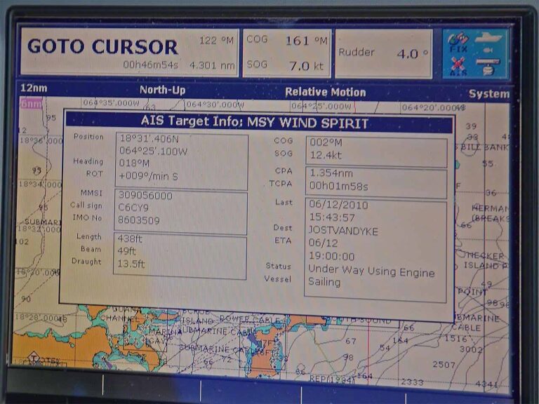 AIS on the chartplotter