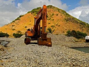 Earth mover on St. Kitts