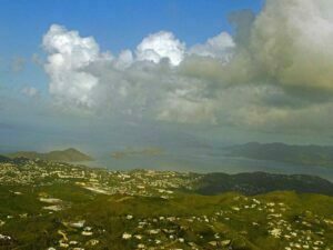 St. Thomas in the U.S. Virgin Islands from above