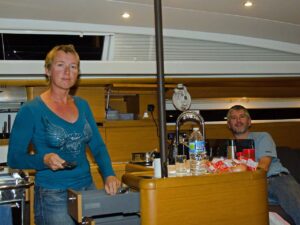 Bernd and Carmen at dinner preparation