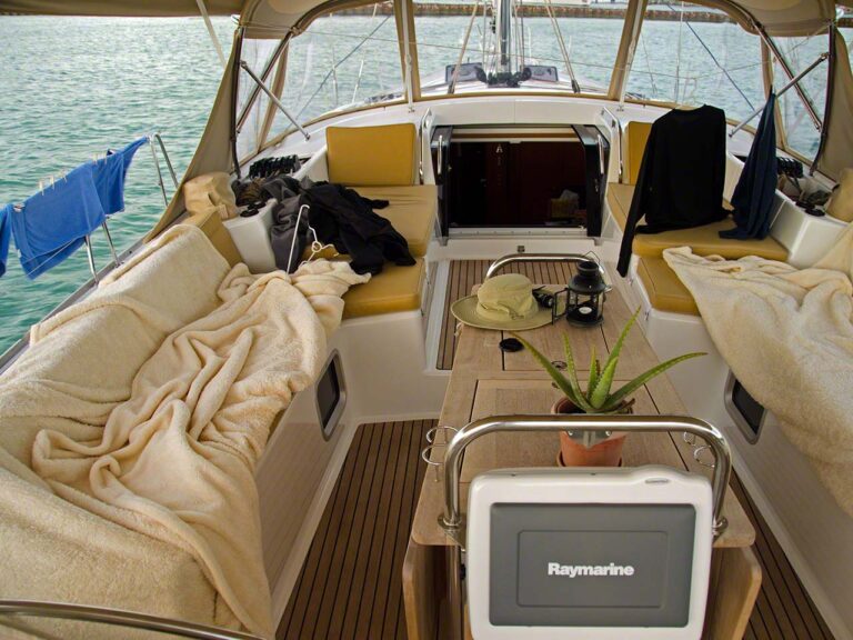 Drying laundry on deck