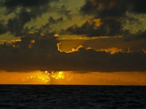 Sunset at sea close to Virgin Gorda