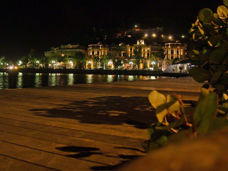 Marigot docks at night
