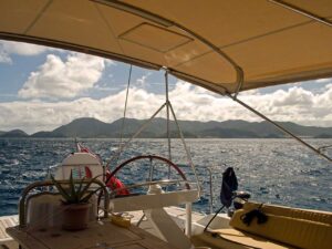 Sailing downwind off St. Martin
