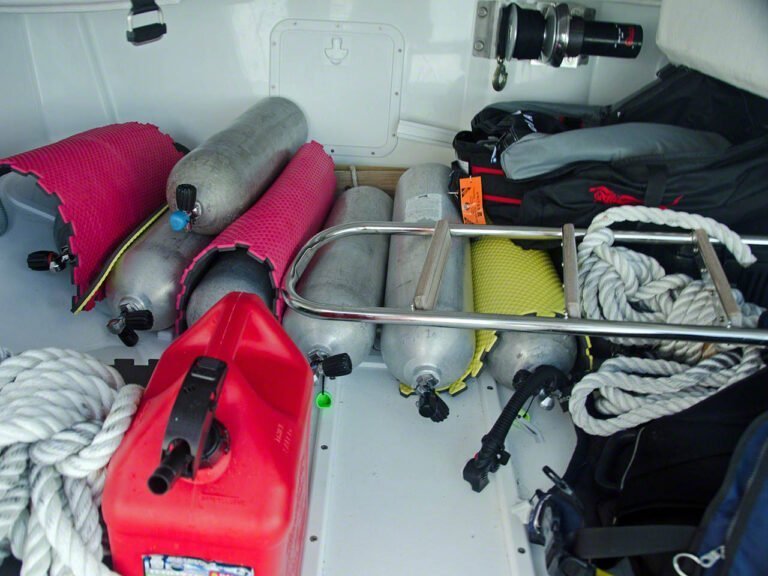 Dinghy garage with gear