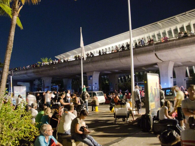 Passengers waiting for power