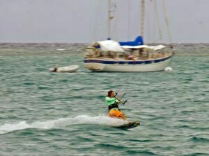 Kitesurfing at Green Island
