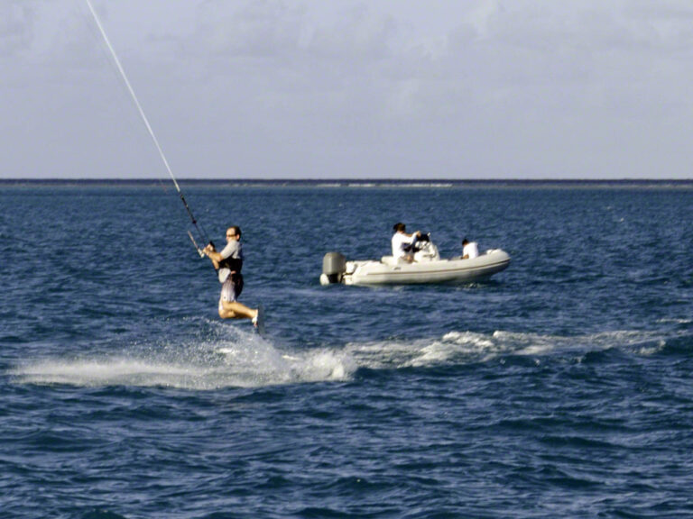 Kitesurfing off Mosquito Island
