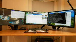 closeup of waxed vegetable tanned leather desktop