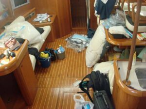 Messy main cabin