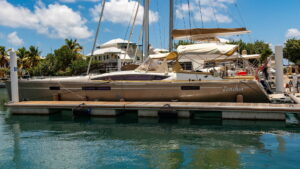 Zanshin at the docks in Nanny Cay Marina in the British Virgin Islands