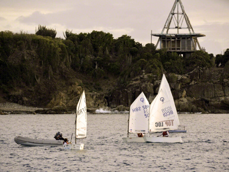 Optis sailing in Anse Colombier