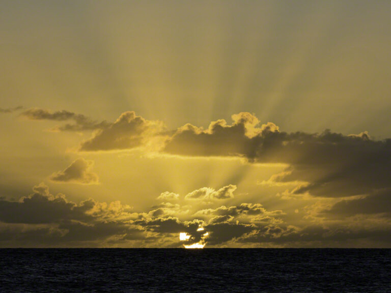 Rays of sunlight at sunset