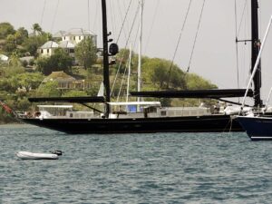 Big yacht leaving Antigua