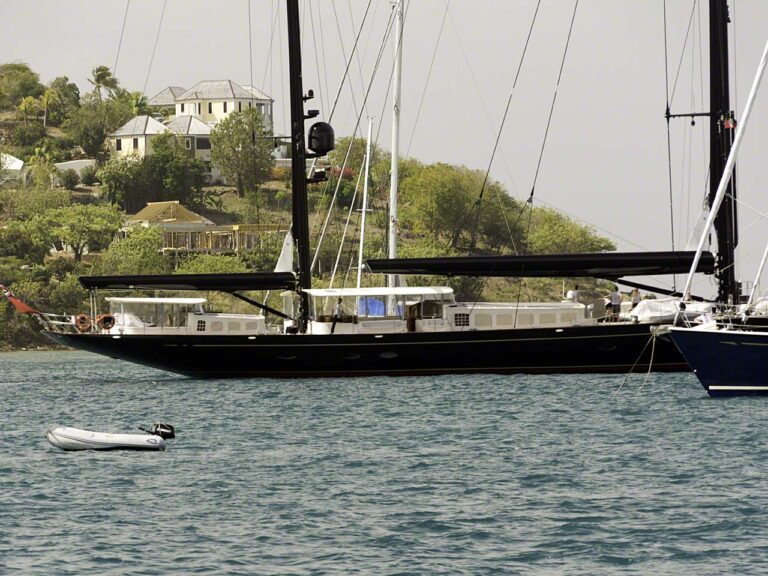 Big yacht leaving Antigua