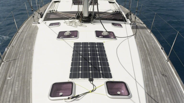 Temporary solar panel installation on deck