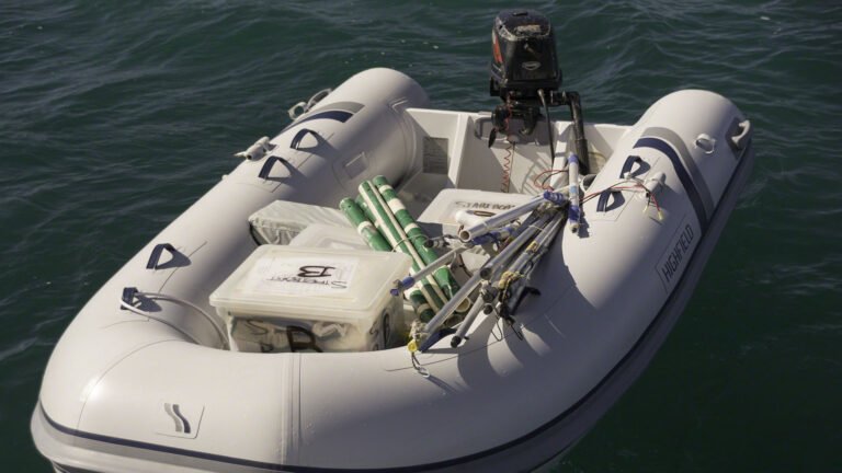 My dinghy loaded up with supplies for the boat