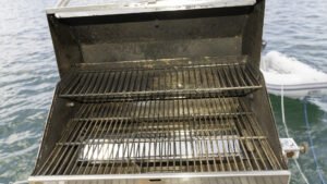 Magma BBQ with heat shield