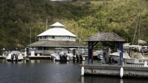 Floating Capitainerie at Anse Marcel