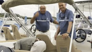 We picked up 3 powerboats on the French side, I got the nice one with two 200HP engines.