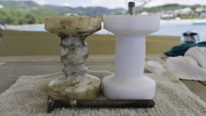 The old bow roller had  taken quite a bit of punishment and was long past due for replacement