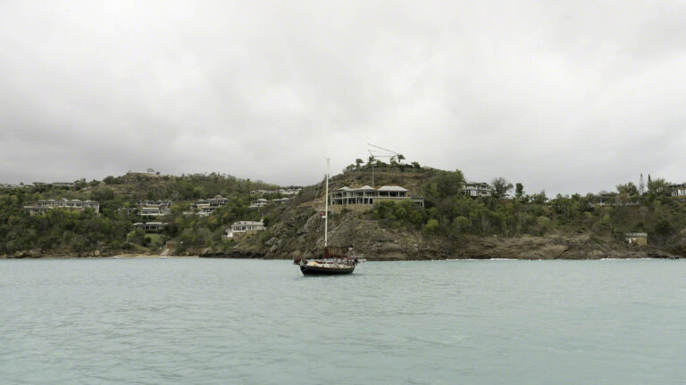 After a long passage from St. Barths, this is a welcome calm anchorage