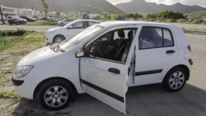 My trusty little rental on St. Martin