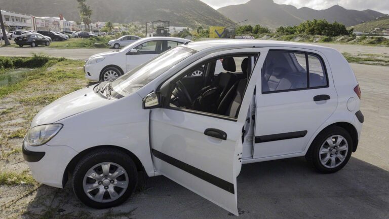 My trusty little rental on St. Martin