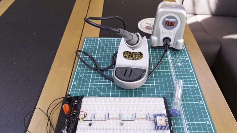 Using my nifty Hakko soldering iron, putting headers on components is simple and quick