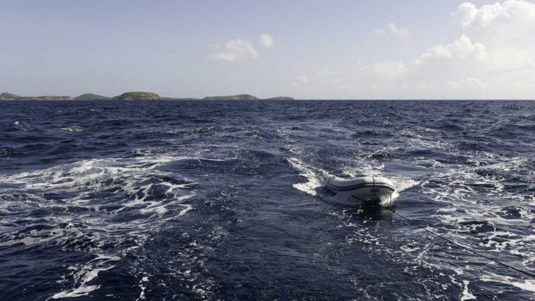Somewhere dead astern is at least one whale that made a huge splash but never returned after I had my camera ready. So I took this empty picture