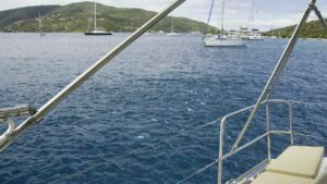 A school of small fry is being fed upon by a  school of some other somewhat larger fish. The waters around Zanshin are boiling and noise of splashing is what brought me out to check what was  going on.
