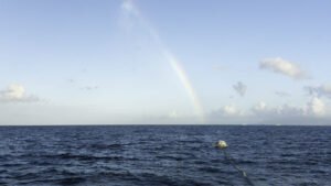 Rainbow over my dinghy