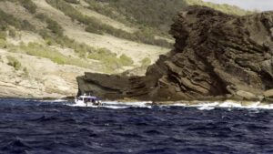 Dive boat in seas
