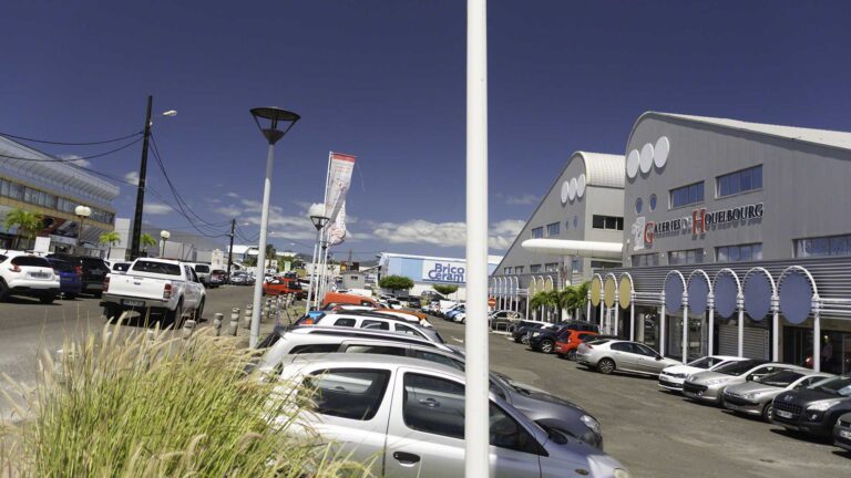 This is just one of many streets lined with stores and businesses in the Zone Industrielle Jarry on Guadeloupe