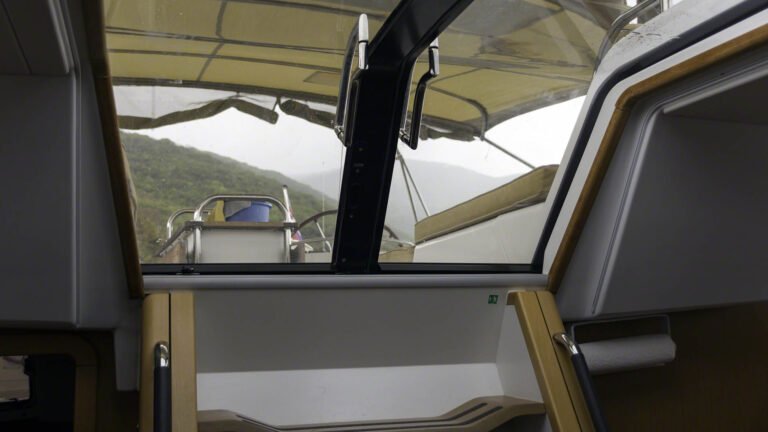 It was rainy outside but I was comfortably cool inside with the air conditioning running while cleaning up the boat