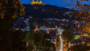 Night picture of the Veste Coburg