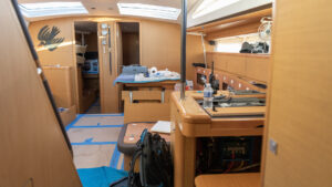 Inside Zanshin being refitted