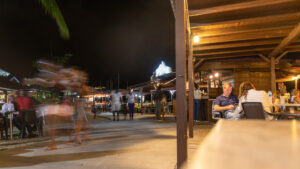 Boardwalk bar at night