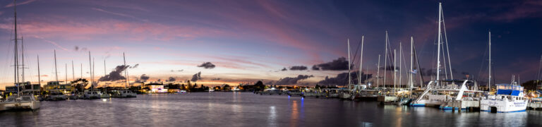 Sunset panorama from the Boardwalk Bar on the Sunday before departure
