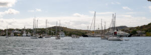 Falmouth Harbour docks panorama