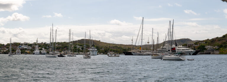 Falmouth Harbour docks panorama
