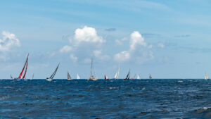 Sails across the horizon