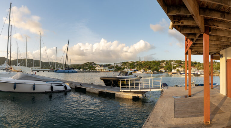 Falmouth Marina Panorama at sunset