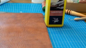 Oil soaking into mat