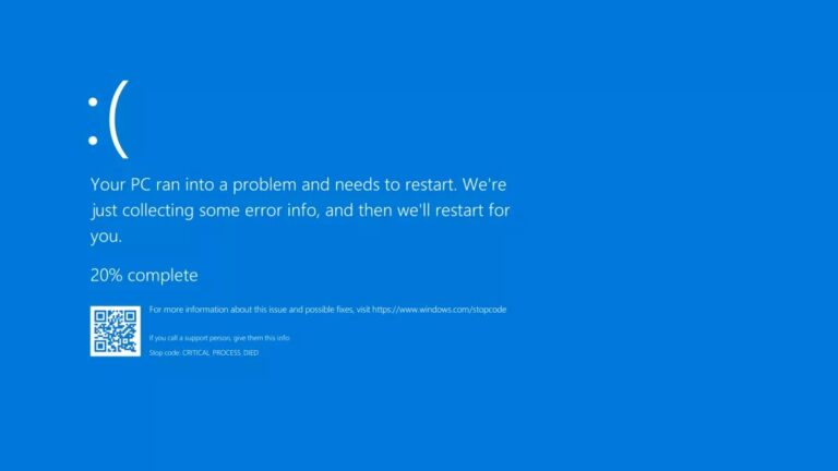 Critical Process Died BSOD