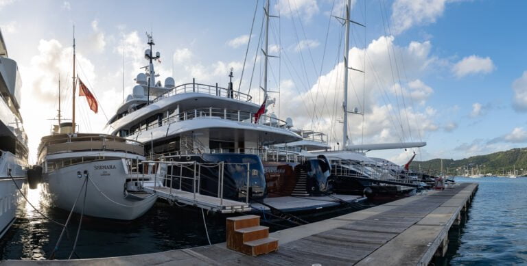 Megayachts all in a row